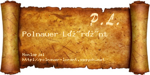 Polnauer Lóránt névjegykártya